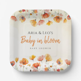 Bloemen Baby in Bloom Baby shower Papier Borden Papieren Bordje