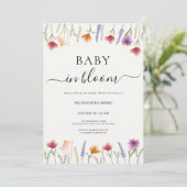 Bloemen Baby in Bloom Baby shower Uitnodiging (Staand voorkant)