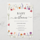 Bloemen Baby in Bloom Baby shower Uitnodiging (Voorkant / Achterkant)
