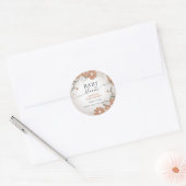 Bloemen Baby in Bloom Bedankt Douche Ronde Sticker (Envelop)