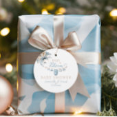 Bloemen Baby in Bloom Blue Baby Boy Shower Bedankjes Labels