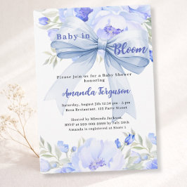 Bloemen baby in Bloom Blue Bow Boy Baby shower Kaart