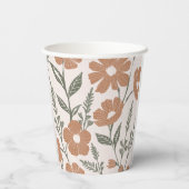 Bloemen Baby in Bloom Pattern Shower Papieren Bekers (Achterkant)