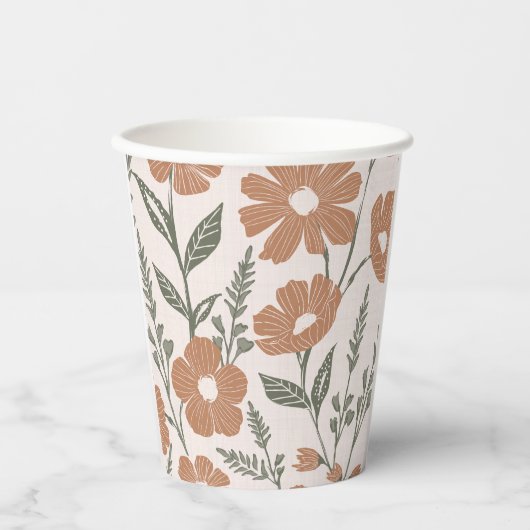 Bloemen Baby in Bloom Pattern Shower Papieren Bekers (Voorkant)