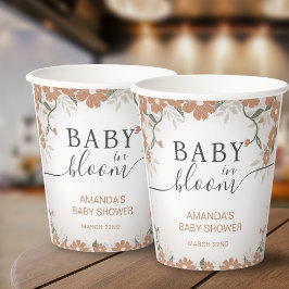 Bloemen Baby in Bloom Shower Papieren Bekers