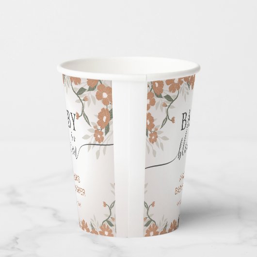 Bloemen Baby in Bloom Shower Papieren Bekers (Rechts)