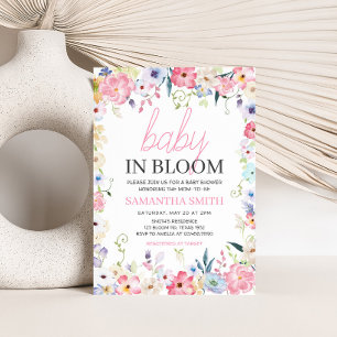 Bloemen Baby in Bloom Spring Baby shower Kaart