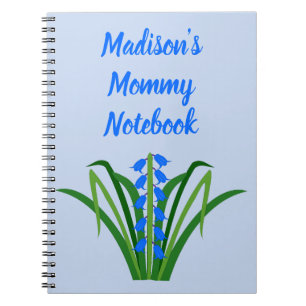 Bloemen Baby Jongen Blauwe Lentebloemen Nieuwe Moe Notitieboek