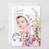 Bloemen Baby Maandelijkse Mijlpaal Hangende Kaart  (Voorkant)