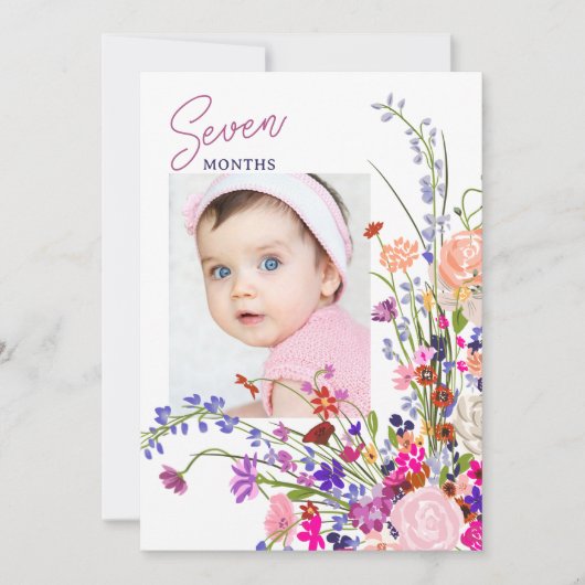 Bloemen Baby Maandelijkse Mijlpaal Hangende Kaart (Voorkant)