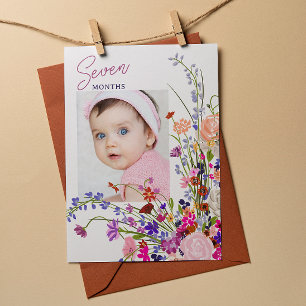 Bloemen Baby Maandelijkse Mijlpaal Hangende Kaart 