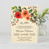 Bloemen Baby Meisje Aqiqah Kaart (Staand voorkant)