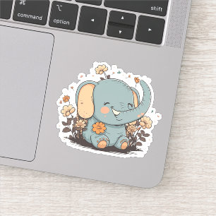 Bloemen Baby Olifant Stickers 5