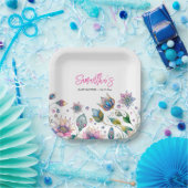 Bloemen Baby shower Beschikbaar Papieren Bordje (Feest)