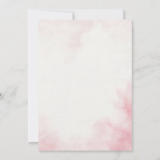 Bloemen Baby shower Blush Roze meisje Baby shower Kaart (Achterkant)