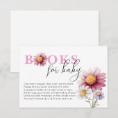 Bloemen Baby shower Boeken voor Baby Kaart (Voorkant / Achterkant)