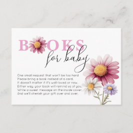 Bloemen Baby shower Boeken voor Baby Kaart