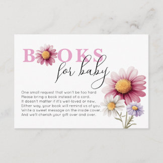 Bloemen Baby shower Boeken voor Baby Kaart
