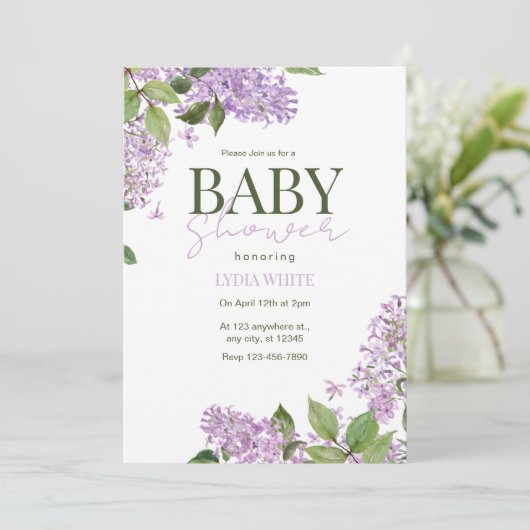 Bloemen Baby shower Boho Baby shower Kaart (Staand voorkant)
