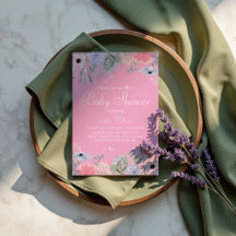 Bloemen Baby shower - Elegante Waterverf Bloemen