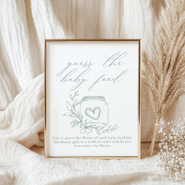  Bloemen Baby shower Guess Baby Food Poster