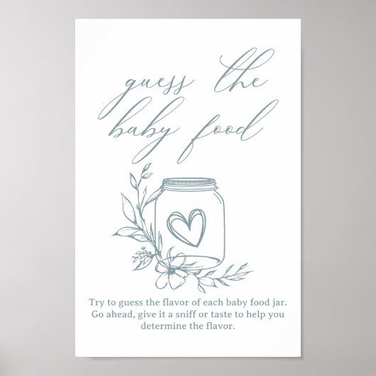  Bloemen Baby shower Guess Baby Food Poster (Voorkant)