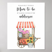 Bloemen baby shower - Help de drukke moeder-to-be Poster (Voorkant)