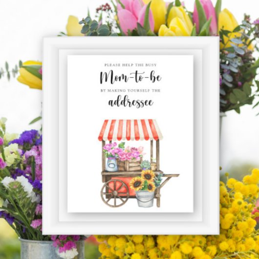 Bloemen baby shower - Help de drukke moeder-to-be Poster