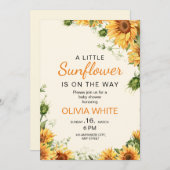 Bloemen Baby shower Invitation, Boho Baby shower Kaart (Voorkant / Achterkant)