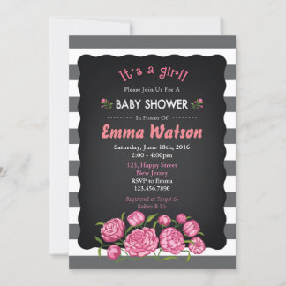 Bloemen Baby shower Invitation Kaart