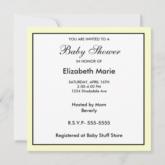 Bloemen Baby Shower Kaart (Achterkant)