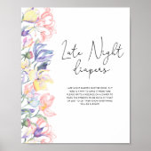 Bloemen baby shower Late nacht luiers spel Poster (Voorkant)