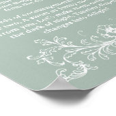  Bloemen Baby shower Late Night Luier Poster (Hoek)