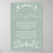  Bloemen Baby shower Late Night Luier Poster (Voorkant)