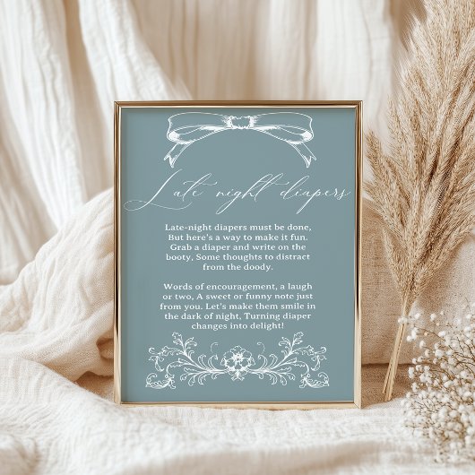  Bloemen Baby shower Late Night Luier Poster