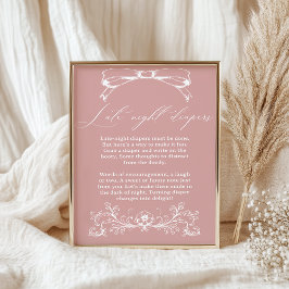 Bloemen Baby shower Late Night Luier Poster