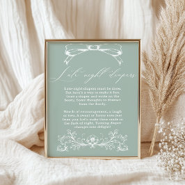  Bloemen Baby shower Late Night Luier Poster