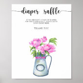 Bloemen baby shower Luier raffle Poster (Voorkant)