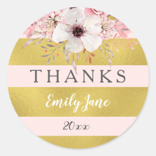 Bloemen Baby shower Meisje Roze Goud Stickers