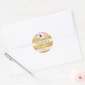 Bloemen Baby shower Meisje Roze Goud Stickers (Envelop)