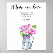 Bloemen baby shower Momosa bar Poster (Voorkant)