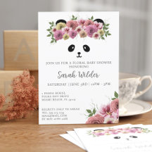 Bloemen Baby shower Panda Beer Thema Schattig Meis