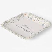 Bloemen Baby shower papier Bord (Gebogen)