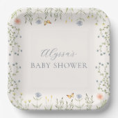 Bloemen Baby shower papier Bord (Voorkant)