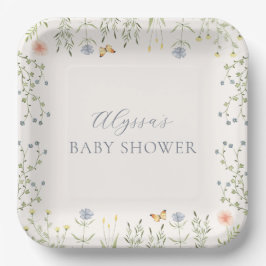 Bloemen Baby shower papier Bord