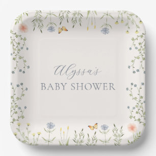 Bloemen Baby shower papier Bord