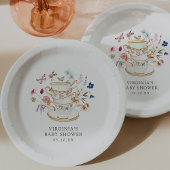 Bloemen Baby shower papier Bord