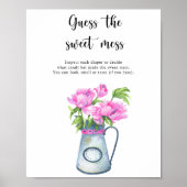Bloemen baby shower Raad de zoete puinhoop spel Poster (Voorkant)