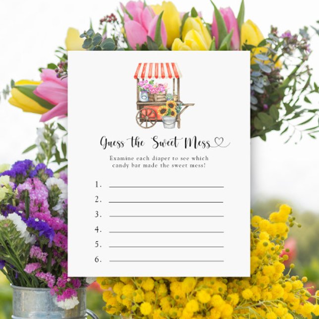 Bloemen baby shower - Raad de zoete rommel spel (Creator heeft geüpload)