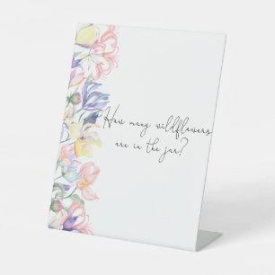 Bloemen baby shower Raad hoeveel wilde bloemen Reclamebord Met Voetstuk